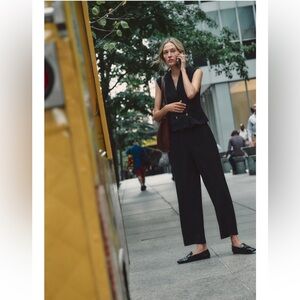 Zara Matching Wide Vest Jumpsuit